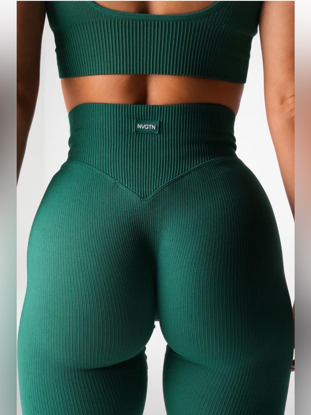NWT NVGTN Balsam Harmony Ribbed Seamless Flare Legging Women’s L - Picture 2 of 12